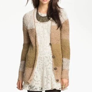 Free People Multicolor Knit Cardigan Oversized Medium